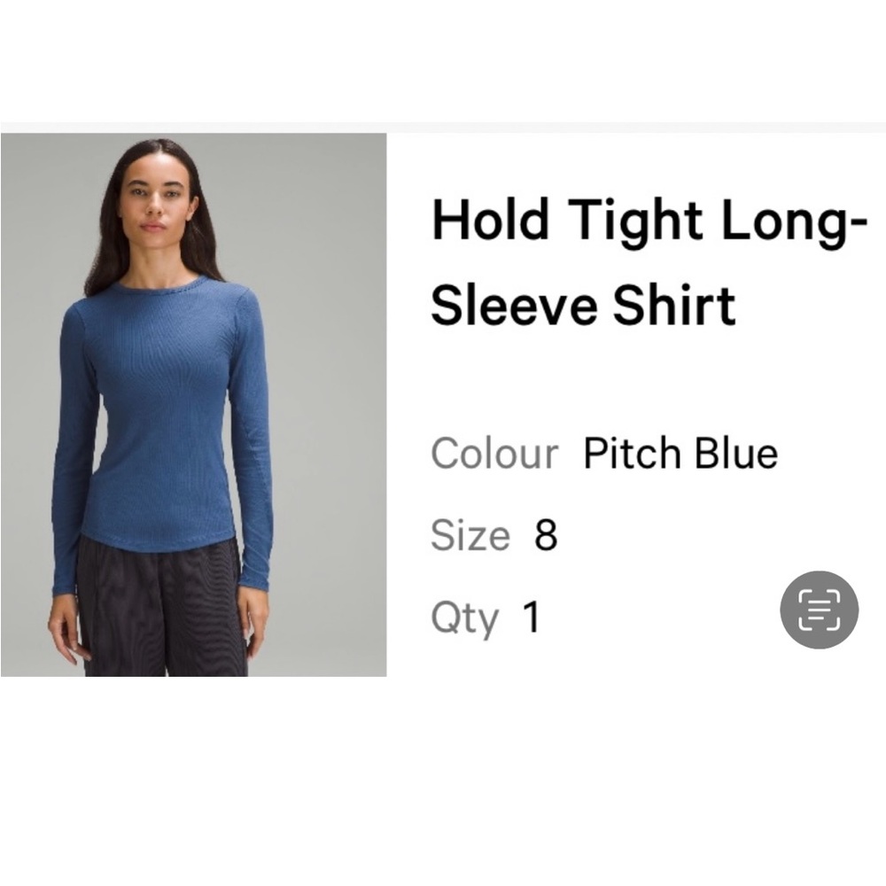 Lululemon hold tight Fitted Long Sleeve Tee Blue